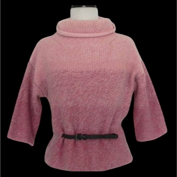 Moda International Sweaters - Bundle & save Moda International Pink Cowl Neck Sweater with Belt